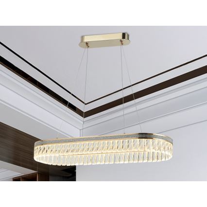 Lámpara colgante de cristal LED regulable THALIA LED/50W/230V 3000-6000K + mando a distancia