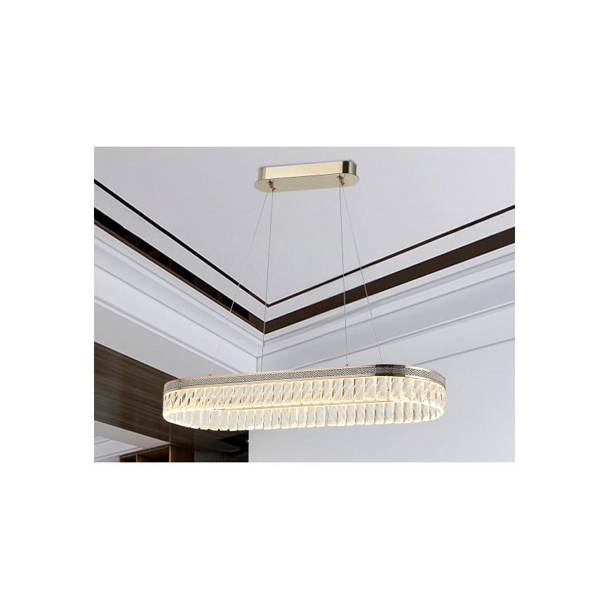 Lámpara colgante de cristal LED regulable THALIA LED/50W/230V 3000-6000K + mando a distancia