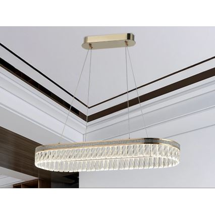 Lámpara colgante de cristal LED regulable THALIA LED/50W/230V 3000-6000K + mando a distancia