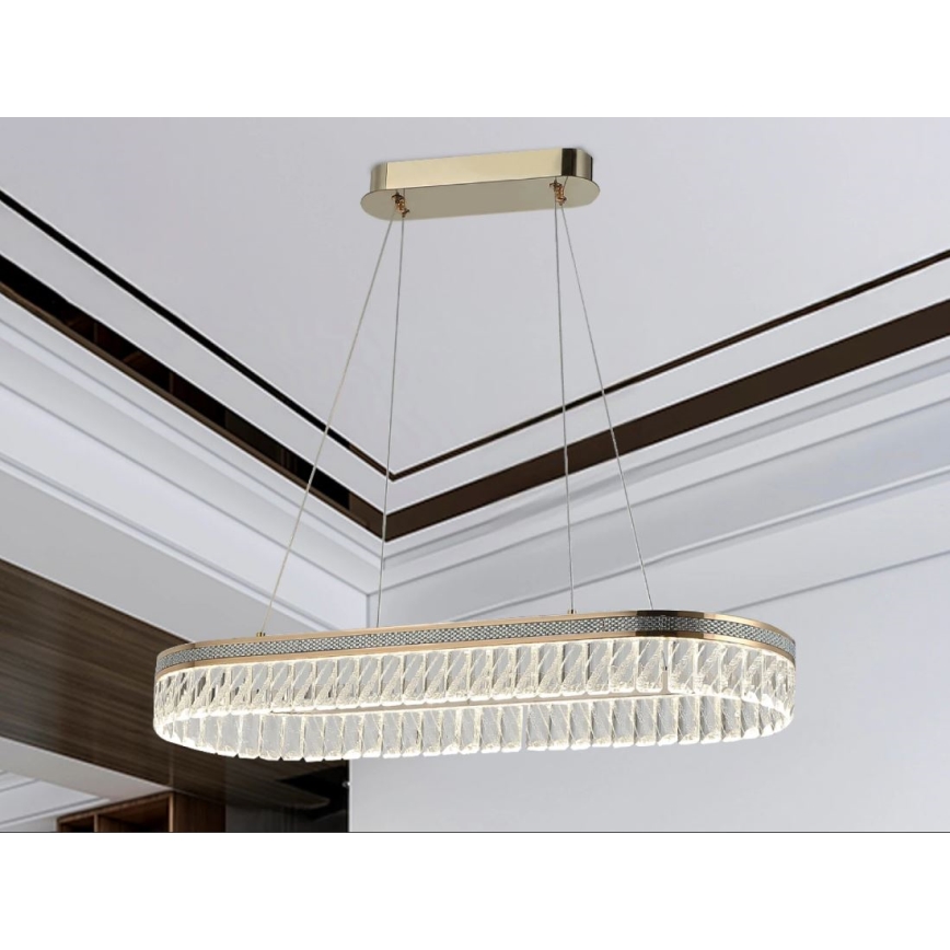 Lámpara colgante de cristal LED regulable THALIA LED/50W/230V 3000-6000K + mando a distancia