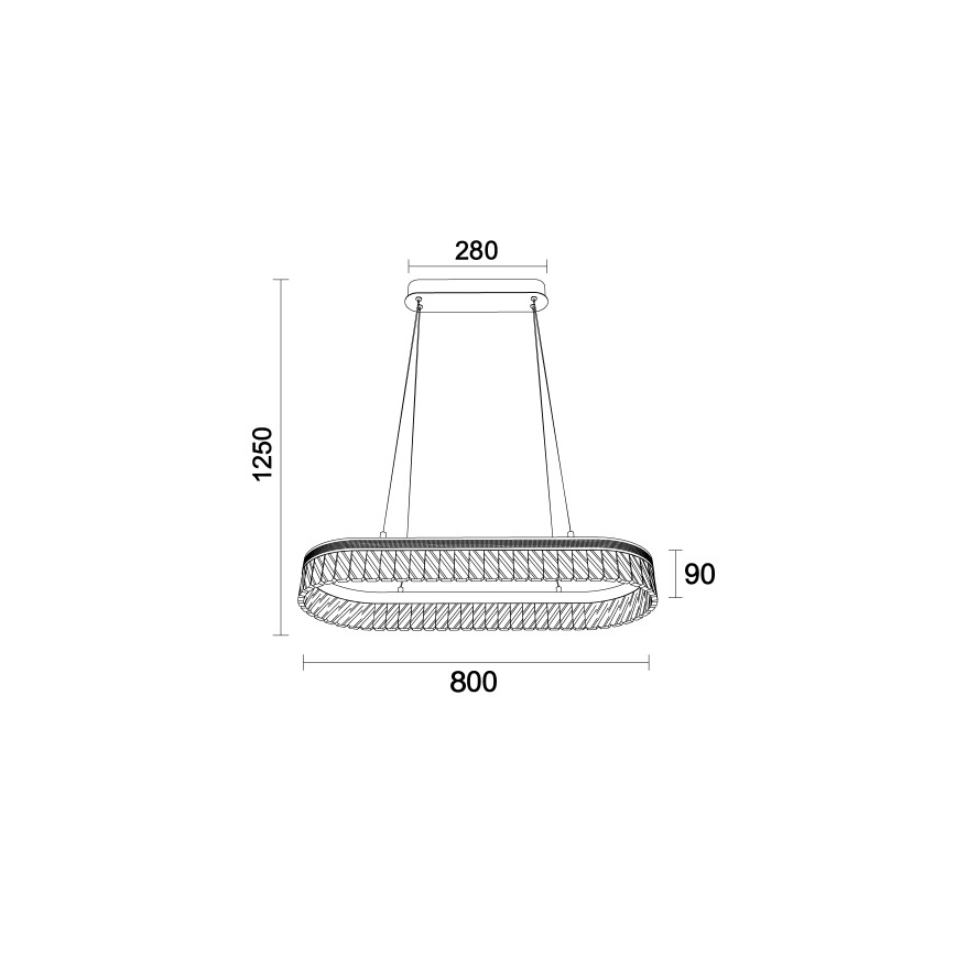 Lámpara colgante de cristal LED regulable THALIA LED/50W/230V 3000-6000K + mando a distancia