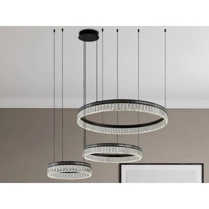 Lámpara colgante de cristal LED regulable THALIA LED/120W/230V 3000-6000K + control remoto
