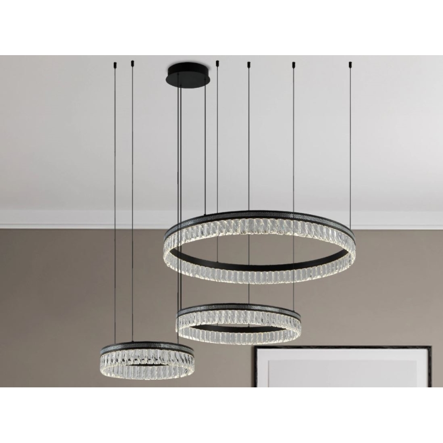 Lámpara colgante de cristal LED regulable THALIA LED/120W/230V 3000-6000K + control remoto