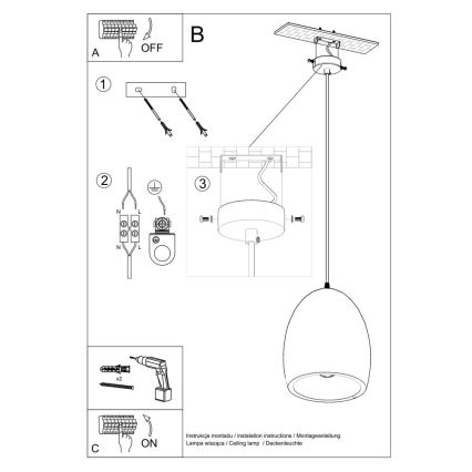 Lámpara de araña de cuerda FLAWIUSZ 1xE27/60W/230V