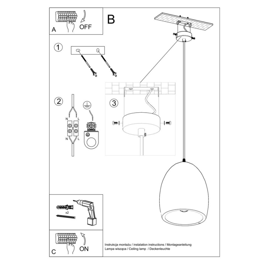 Lámpara de araña de cuerda FLAWIUSZ 1xE27/60W/230V