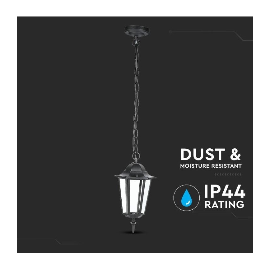 Lámpara de araña de exterior con cadena 1xE27/40W/230V IP44 negro