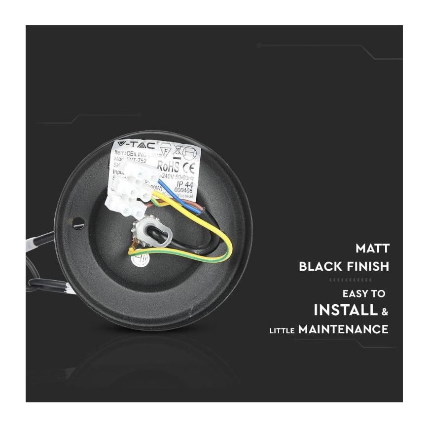Lámpara de araña de exterior con cadena 1xE27/40W/230V IP44 negro