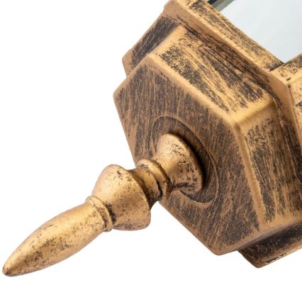 Lámpara de araña de exterior con cadena 1xE27/60W/230V dorado IP44