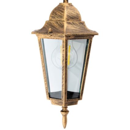 Lámpara de araña de exterior con cadena 1xE27/60W/230V dorado IP44