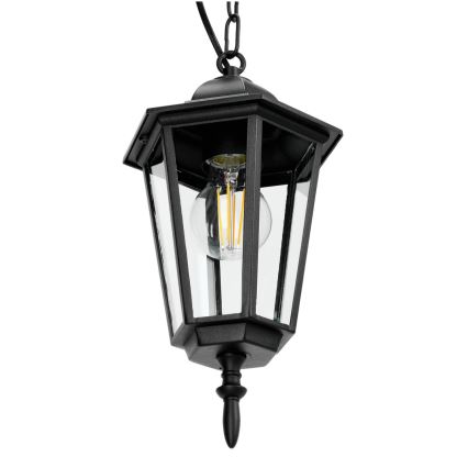 Lámpara de araña de exterior con cadena 1xE27/60W/230V negro