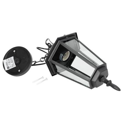 Lámpara de araña de exterior con cadena 1xE27/60W/230V negro