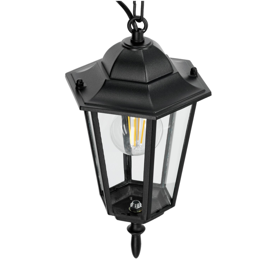 Lámpara de araña de exterior con cadena 1xE27/60W/230V negro