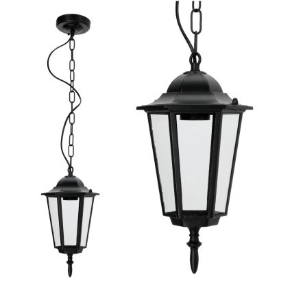 Lámpara de araña de exterior con cadena 1xE27/60W/230V negro