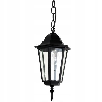 Lámpara de araña de exterior con cadena 1xE27/60W/230V negro
