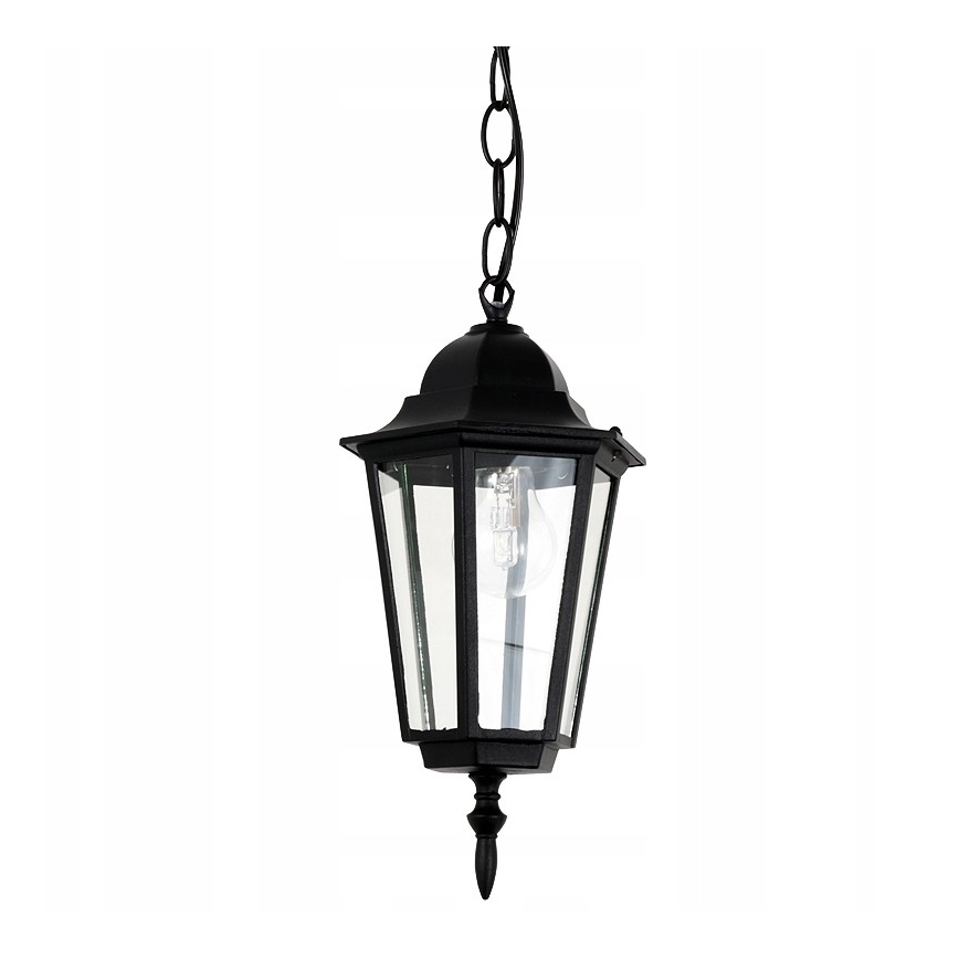Lámpara de araña de exterior con cadena 1xE27/60W/230V negro