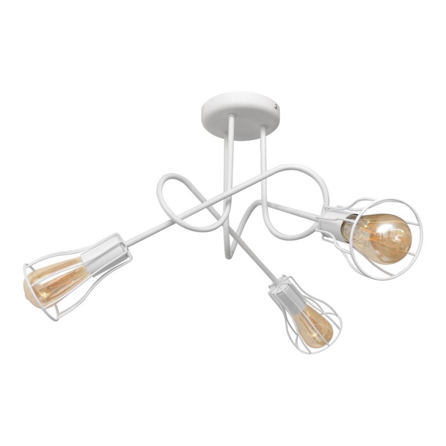 Lámpara de araña de luces de superficie OXFORD 3xE27/15W/230V blanco