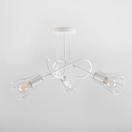 Lámpara de araña de luces de superficie OXFORD 3xE27/15W/230V blanco