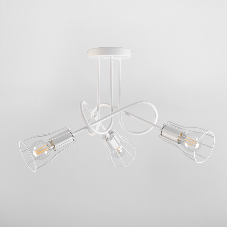 Lámpara de araña de luces de superficie OXFORD 3xE27/15W/230V blanco