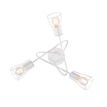 Lámpara de araña de luces de superficie OXFORD 3xE27/15W/230V blanco