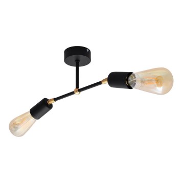 Lámpara de araña de luces de superficie ROSETTE 2xE27/15W/230V negro/dorado