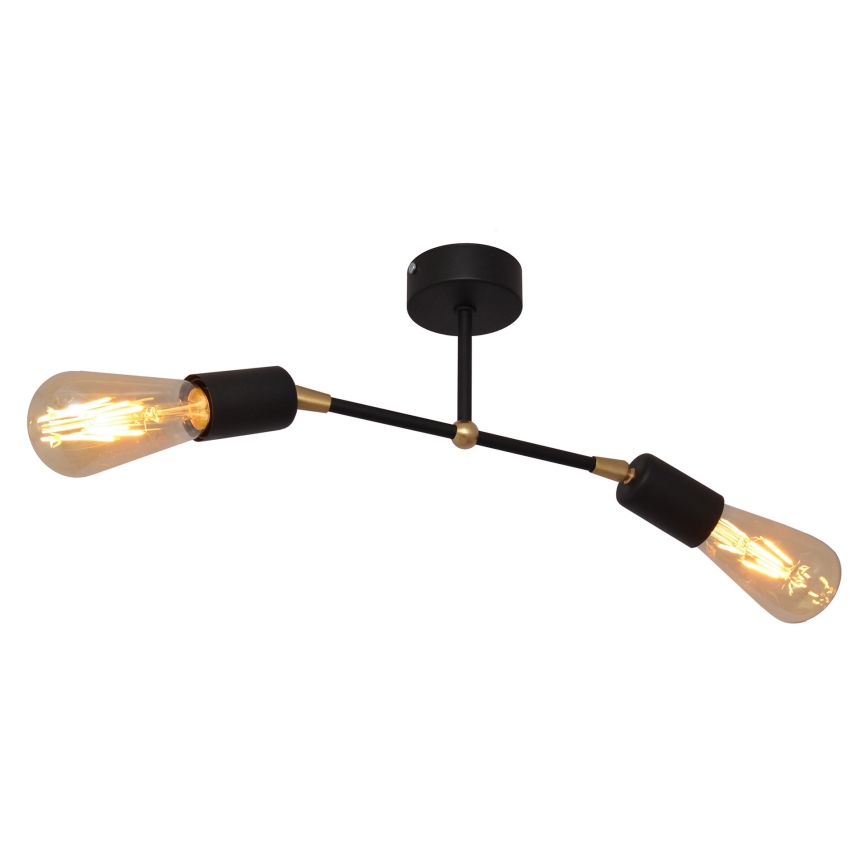 Lámpara de araña de luces de superficie ROSETTE 2xE27/15W/230V negro/dorado