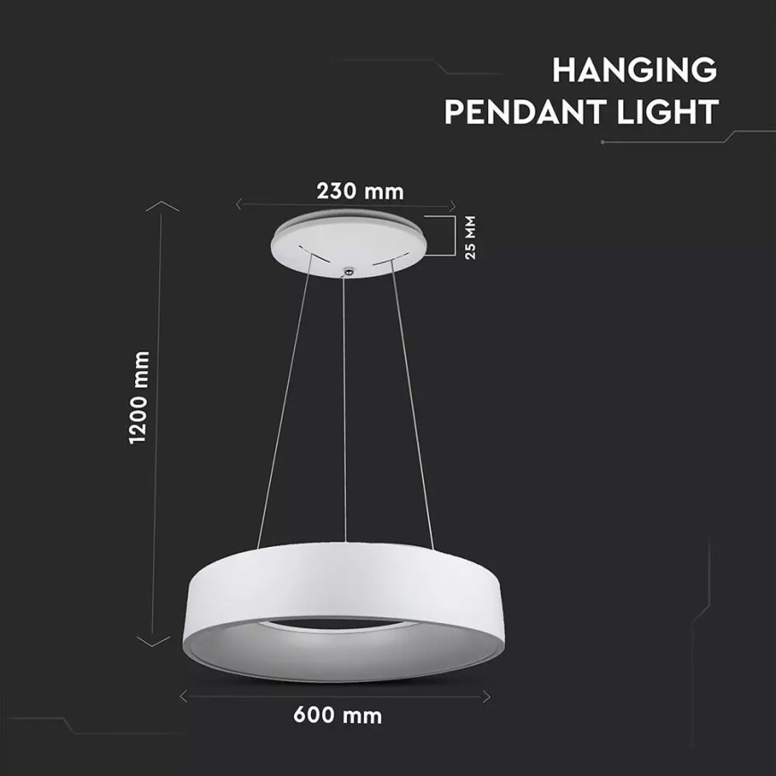 Lámpara de araña de suspensión con cable LED regulable 1xLED/30W/230V