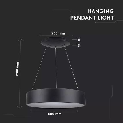 Lámpara de araña de suspensión con cable LED regulable 1xLED/30W/230V