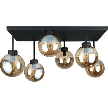 Lámpara de araña empotrada DEA 6xE14/60W/230V negro/beige ahumado