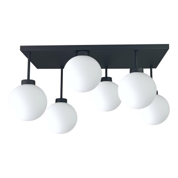Lámpara de araña empotrada DEA 6xE14/60W/230V negro/blanco