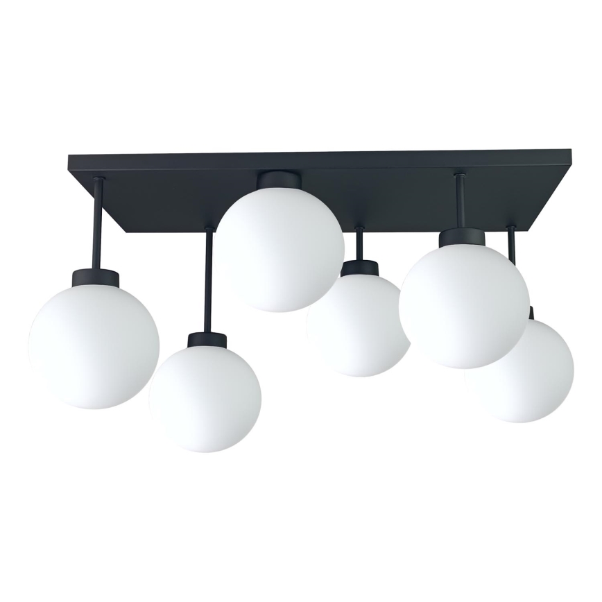 Lámpara de araña empotrada DEA 6xE14/60W/230V negro/blanco