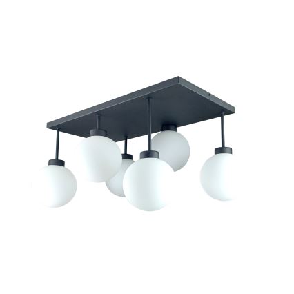 Lámpara de araña empotrada DEA 6xE14/60W/230V negro/blanco
