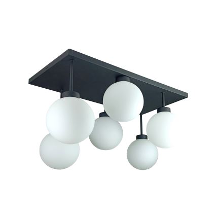 Lámpara de araña empotrada DEA 6xE14/60W/230V negro/blanco