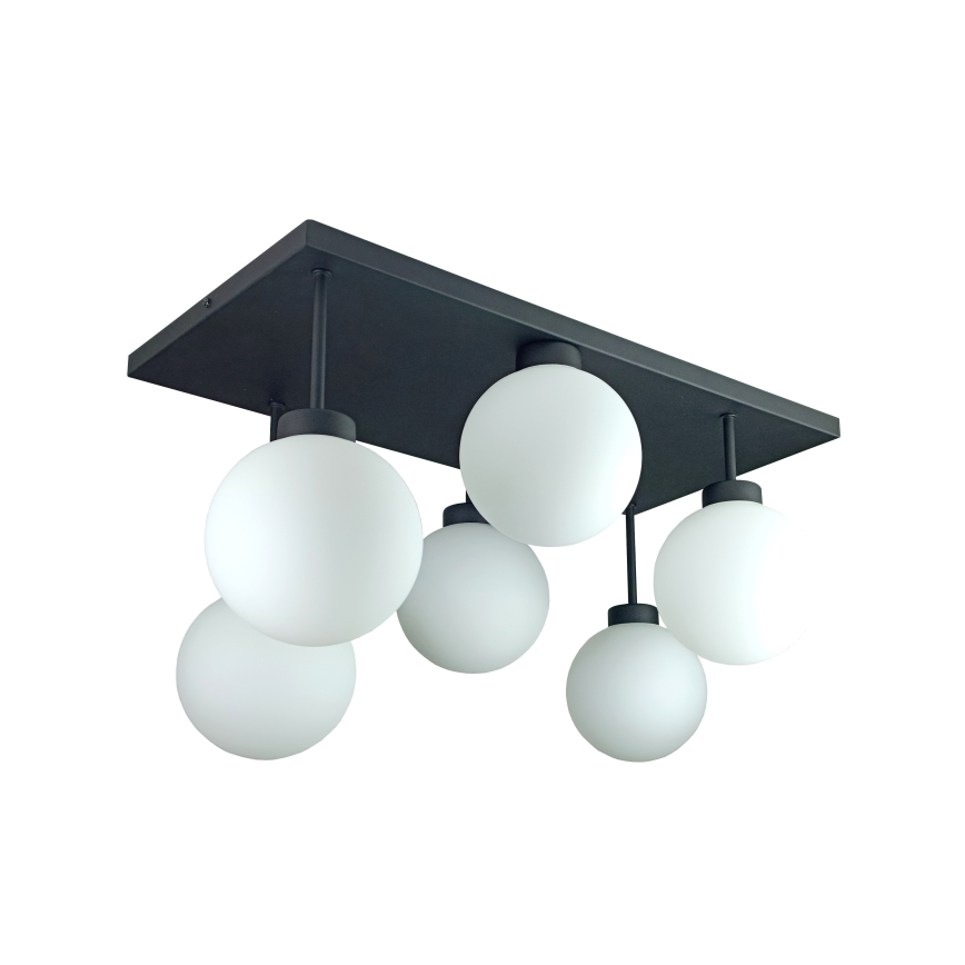 Lámpara de araña empotrada DEA 6xE14/60W/230V negro/blanco