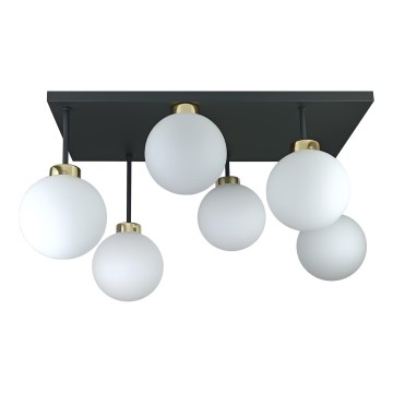 Lámpara de araña empotrada DEA 6xE14/60W/230V negro/dorado/blanco