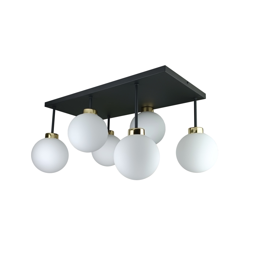 Lámpara de araña empotrada DEA 6xE14/60W/230V negro/dorado/blanco