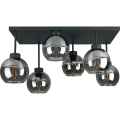 Lámpara de araña empotrada NESSA 6xE27/60W/230V negro/negro ahumado