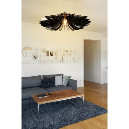 Lámpara de araña en cadena 1xE27/60W/230V black d. 52 cm
