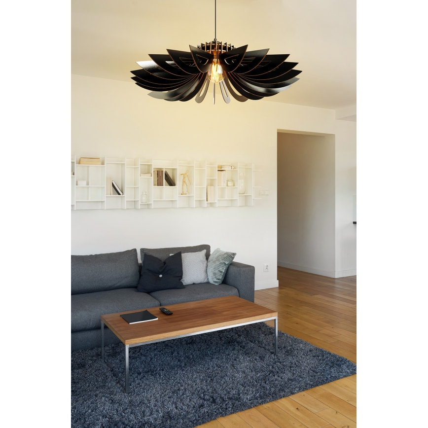 Lámpara de araña en cadena 1xE27/60W/230V black d. 52 cm