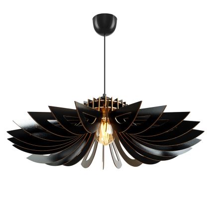 Lámpara de araña en cadena 1xE27/60W/230V black d. 52 cm