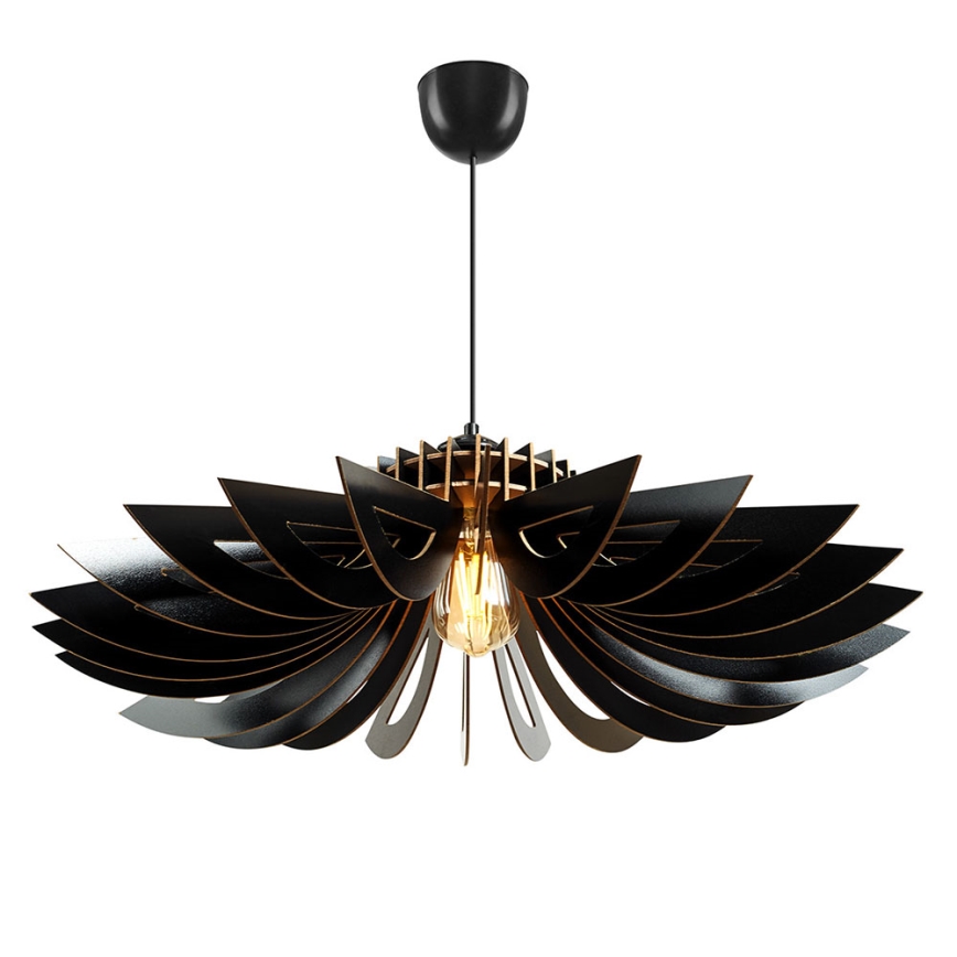 Lámpara de araña en cadena 1xE27/60W/230V black d. 52 cm
