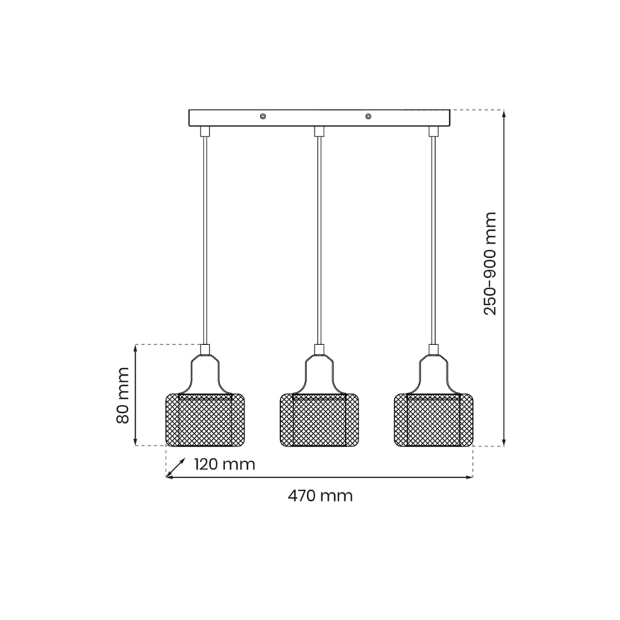 Lámpara de araña en ristra LUMI 3xG9/8W/230V
