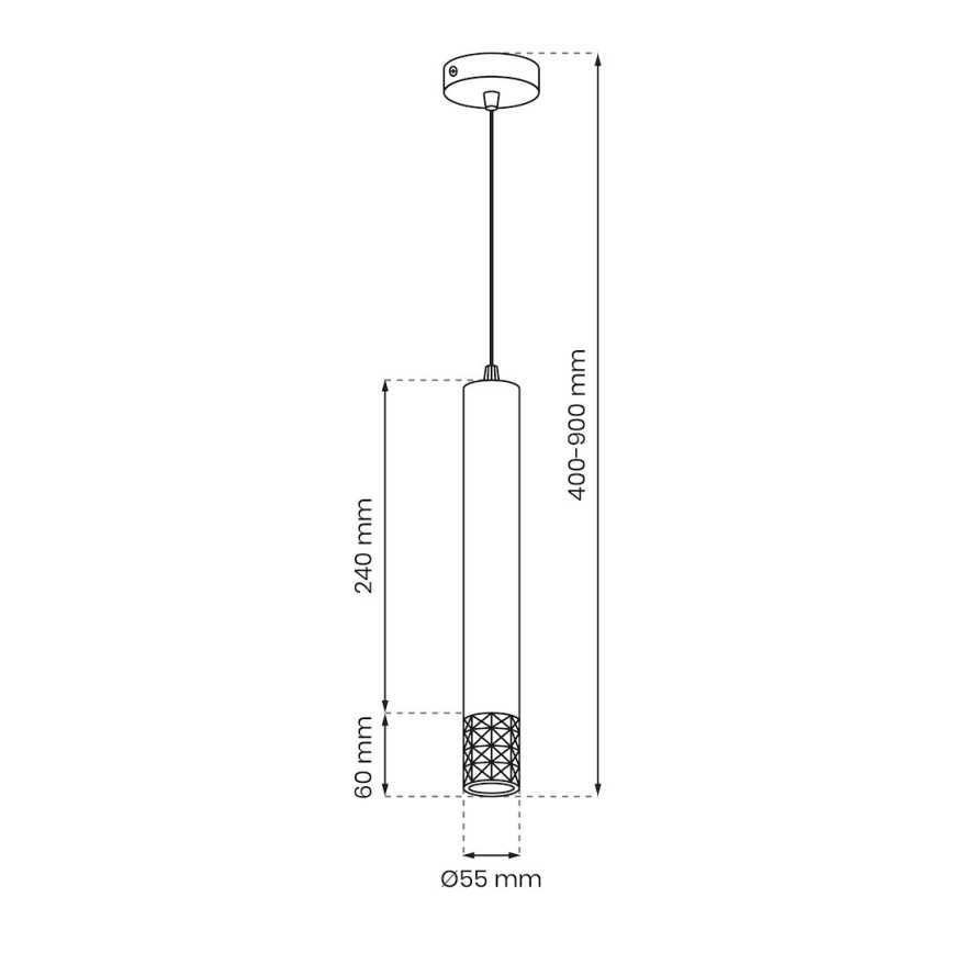 Lámpara de araña en ristra TUBI 1xGU10/8W/230V dorado