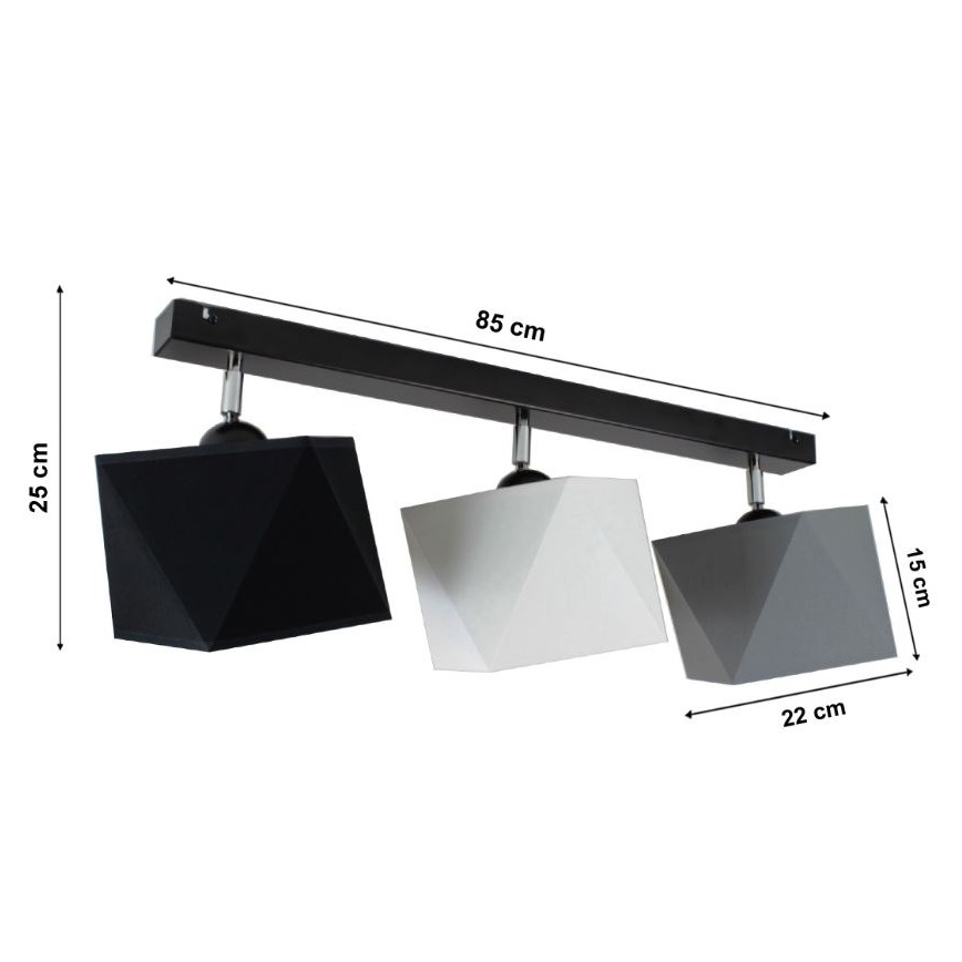 Lámpara de araña fija DIAMENT 3xE27/60W/230V