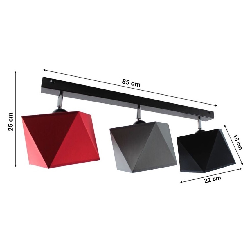 Lámpara de araña fija DIAMENT 3xE27/60W/230V