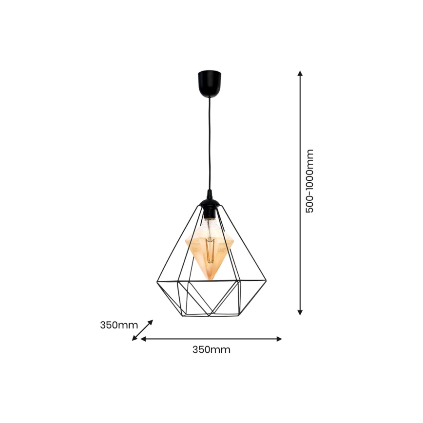 Lámpara de araña LED ALAMBRE 1xE27/4W/230V negro