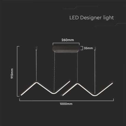 Lámpara de araña LED con cable LED/12W/230V 4000K negro