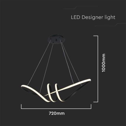 Lámpara de araña LED con cable LED/24W/230V 3000K negro