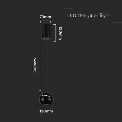 Lámpara de araña LED con cable LED/8,5W/230V 3000K negro