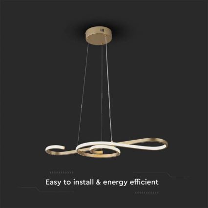 Lámpara de araña LED con cadena LED/18W/230V 3000K dorado