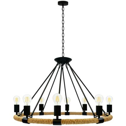 Lámpara de araña LED con cadena ROPE ARTHUR 8xE27/6W/230V